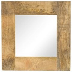vidaXL peegel, tugev mangopuit, 50 x 50 cm цена и информация | Зеркала | kaup24.ee