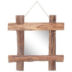 vidaXL puust peegel, naturaalne, 50 x 50 cm, tugev taastatud puit цена и информация | Подвесные зеркала | kaup24.ee