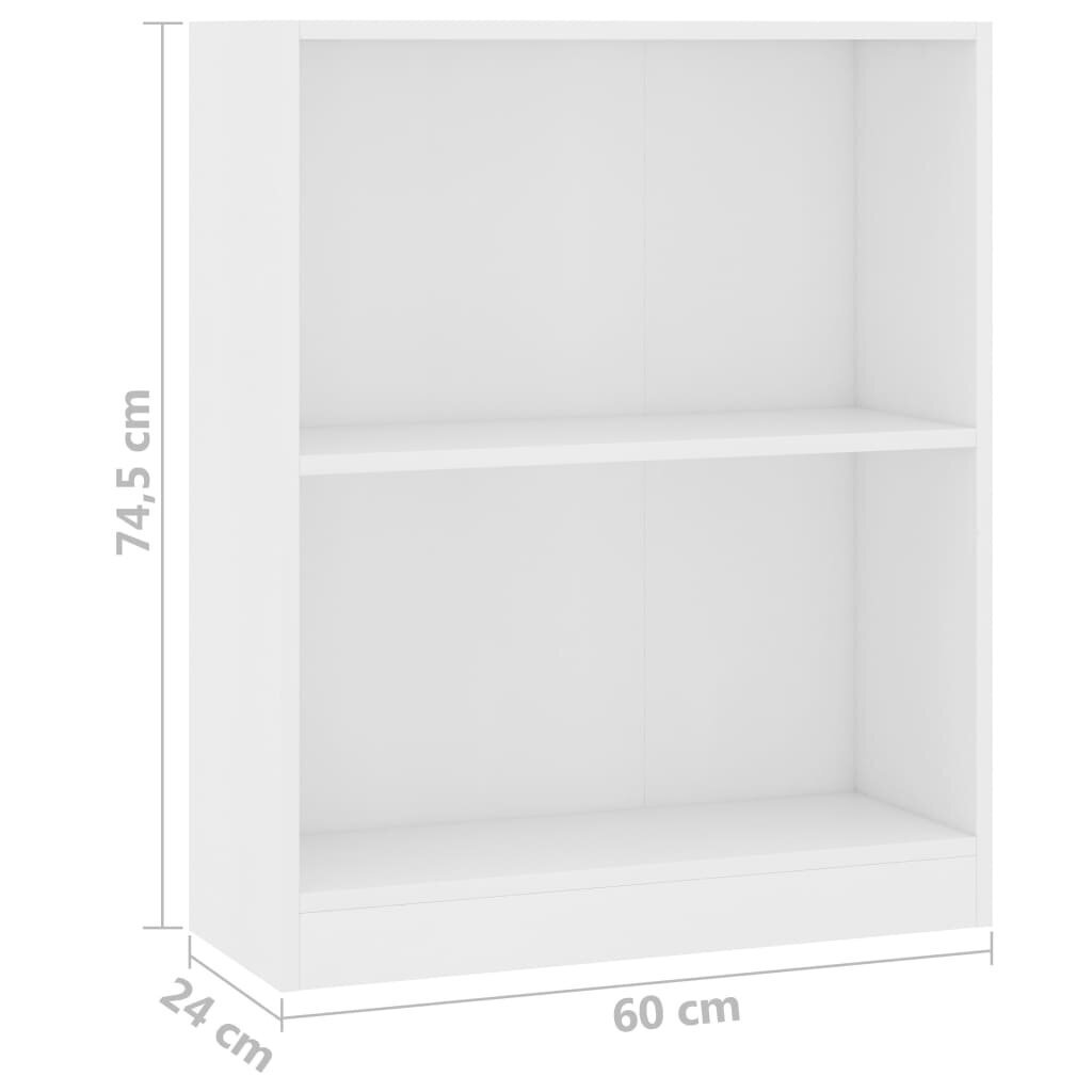 vidaXL raamaturiiul, valge, 60 x 24 x 74,5 cm, puitlaastplaat hind ja info | Riiulid | kaup24.ee