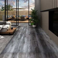 vidaXL PVC-st põrandaplaadid, 4,46 m² 3 mm, iseliimuv, läikiv hall hind ja info | Laminaatpõrandad | kaup24.ee