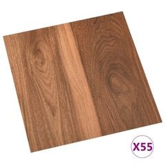 vidaXL iseliimuvad põrandaplaadid 55 tk, PVC, 5,11 m², pruun цена и информация | Ламинат | kaup24.ee