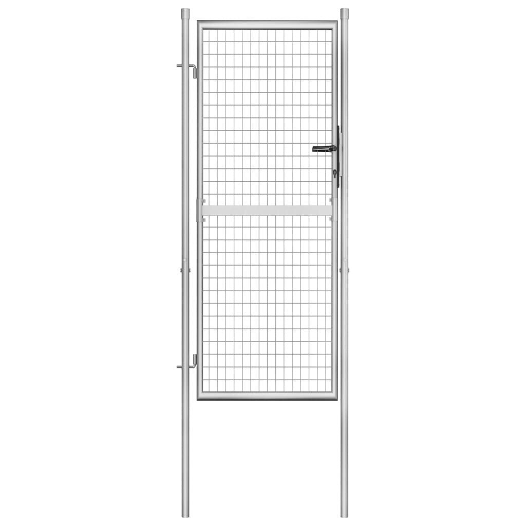 vidaXL aiavärav, tsingitud teras, 105 x 250 cm, hõbedane hind ja info | Aiad ja tarvikud | kaup24.ee