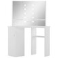vidaXL nurga tualettlaud LED-tulega, valge цена и информация | Tualettlauad | kaup24.ee