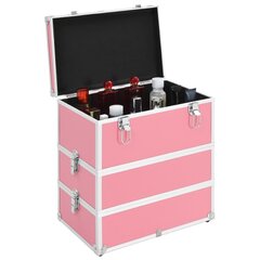 vidaXL jumestuskohver, 37 x 24 x 40 cm, roosa, alumiinium hind ja info | Meigikotid, lauapeeglid | kaup24.ee
