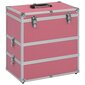 vidaXL jumestuskohver, 37 x 24 x 40 cm, roosa, alumiinium цена и информация | Meigikotid, lauapeeglid | kaup24.ee