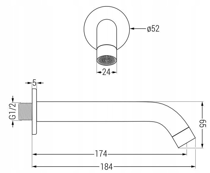 Varjatud duši- ja vannikomplekt termostaadiga Mexen Kai 7in1, 25 cm, Black hind ja info | Komplektid ja dušipaneelid | kaup24.ee