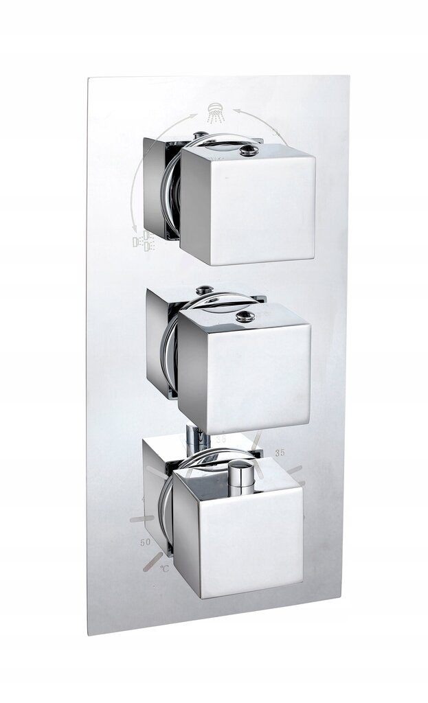 Varjatud duši- ja vannikomplekt koos termostaadiga Mexen Cube 7in1, 25x25 cm, Chrome hind ja info | Komplektid ja dušipaneelid | kaup24.ee