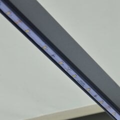 vidaXL käsitsitõmmatav varikatus tuuleandur ja LED 400x300 cm kreemjas hind ja info | Päikesevarjud, markiisid ja alused | kaup24.ee