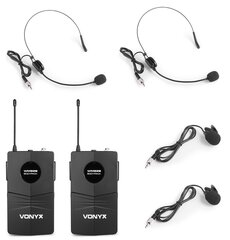 Vonyx WM82B digitaalne UHF 2-kanaliline juhtmevaba mikrofonikomplekt цена и информация | Микрофоны | kaup24.ee