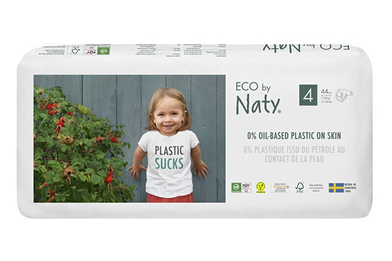 Mähkmed Eco by Naty, suurus 4, 7-18 kg, 44 tk. цена и информация | Mähkmed | kaup24.ee