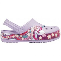 Tüdrukute sandaalid Crocs FunLab Unicorn Band Cg, lillad 206270 530 hind ja info | Laste kummijalatsid | kaup24.ee