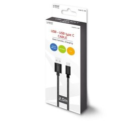 Savio CL-129, USB-C/USB-A, 2 m цена и информация | Кабели и провода | kaup24.ee