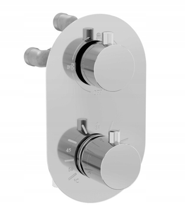 Varjatud dušikomplekt termostaadiga Mexen Kai 6in1, 30 cm, Chrome hind ja info | Komplektid ja dušipaneelid | kaup24.ee