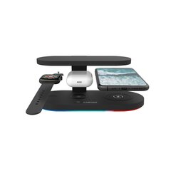 CANYON WS-501 5in1 Wireless charger, with UV sterilizer, with touch button for Running water light, Type c to USB-A cable length 1.2m,black цена и информация | Зарядные устройства для телефонов | kaup24.ee