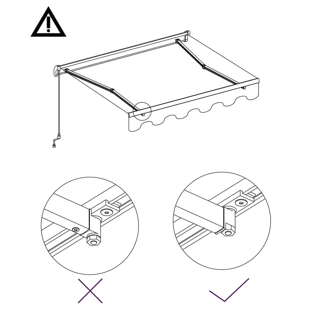 vidaXL käsitsi kasutatav varikatus, 450 x 300 cm, antratsiithall hind ja info | Päikesevarjud, markiisid ja alused | kaup24.ee