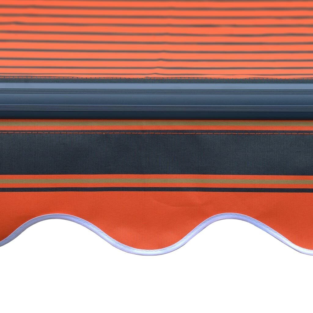 vidaXL käsitsi sissetõmmatav varikatus, LED 350x250 cm, oranž ja pruun hind ja info | Päikesevarjud, markiisid ja alused | kaup24.ee