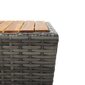 vidaXL teelaud, hall 41,5 x 41,5 x 43 cm, polürotang, akaatsiapuit hind ja info | Aialauad | kaup24.ee