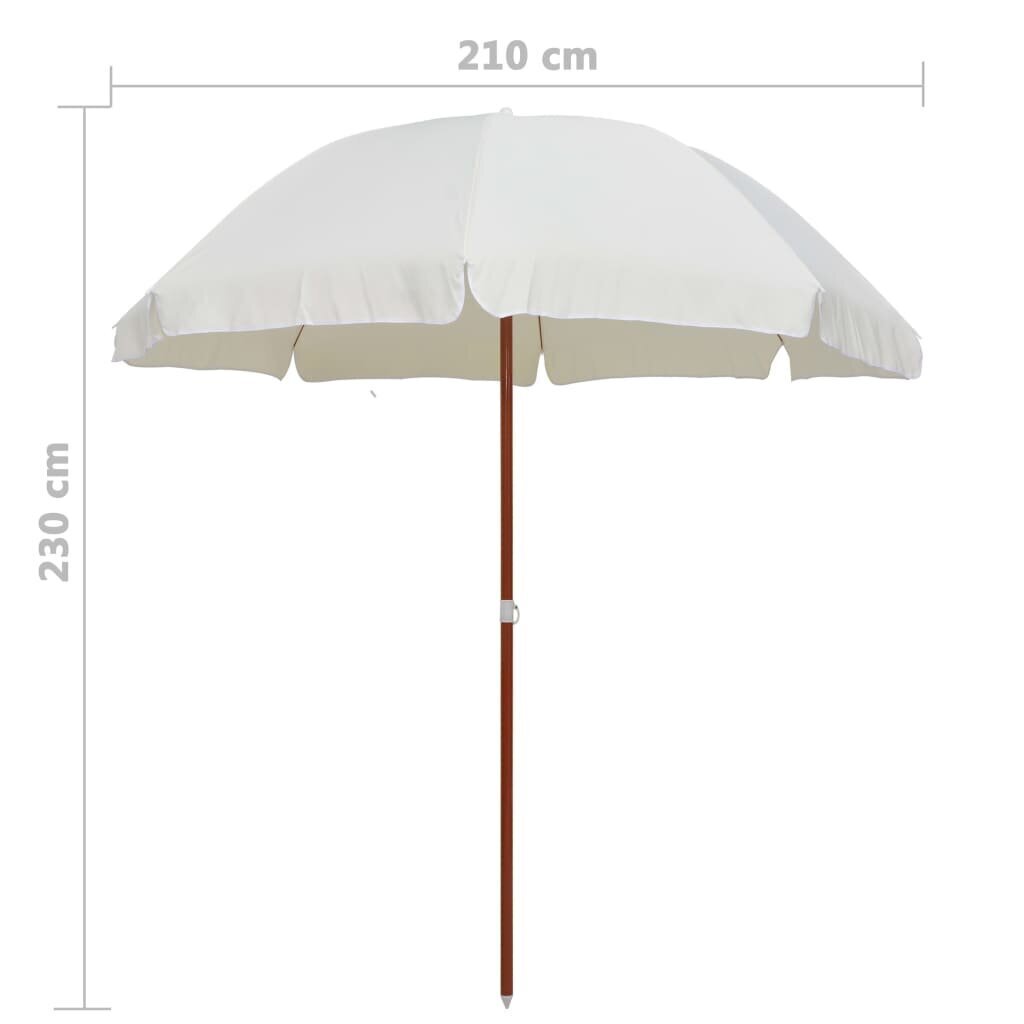 vidaXL päikesevari, teraspostiga, 240 cm, beež hind ja info | Päikesevarjud, markiisid ja alused | kaup24.ee