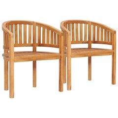 vidaXL banaanikujulised toolid, 2 tk, tiikpuu hind ja info | Aiatoolid | kaup24.ee