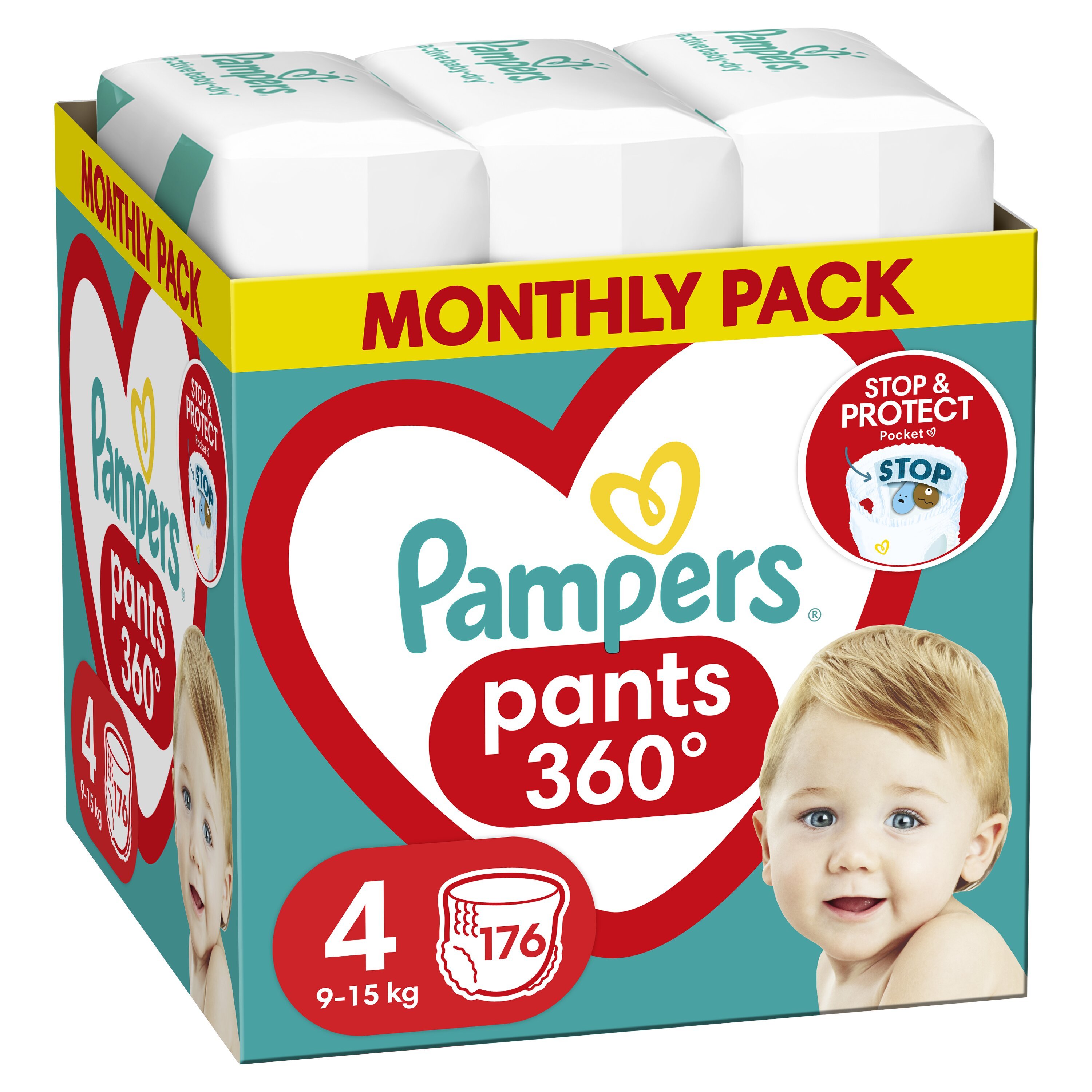 Mähkmed-püksid Pampers Pants Monthly Pack 4 suurus 9-15kg, 176 tk. цена |  kaup24.ee