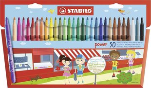 Stabilo viltpliiatsid Power, 30 värvi цена и информация | Принадлежности для рисования, лепки | kaup24.ee