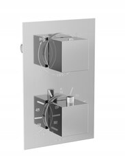 Varjatud dušikomplekt termostaadiga Mexen Cube 6in1, 25x25 cm, Chrome цена и информация | Душевые комплекты и панели | kaup24.ee
