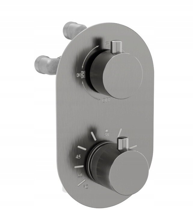 Varjatud duši- ja vannikomplekt termostaadiga Mexen Kai 7in1, 30 cm, Graphite hind ja info | Komplektid ja dušipaneelid | kaup24.ee