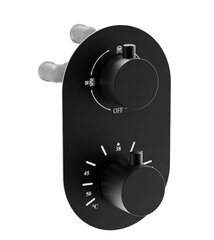 Varjatud dušikomplekt termostaadiga Mexen Kai 6in1, 30 cm, Black цена и информация | Душевые комплекты и панели | kaup24.ee