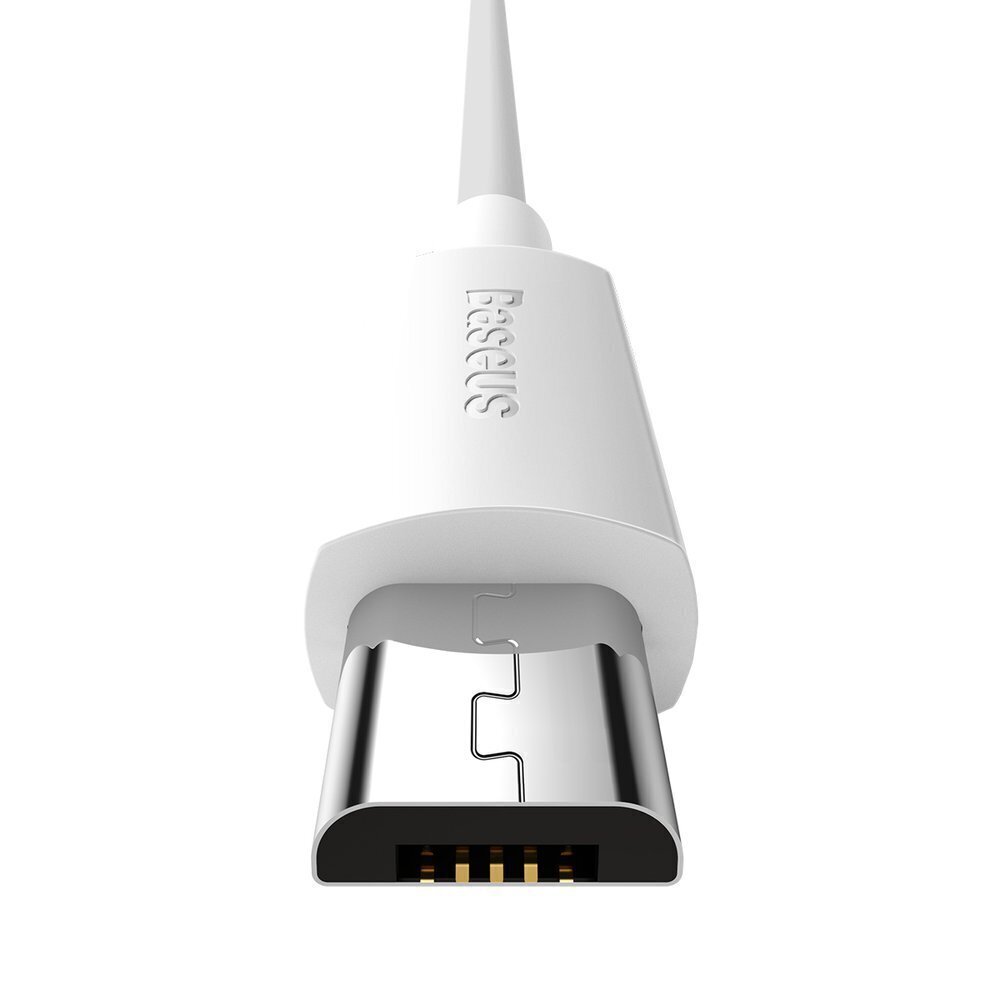 Kaabel Baseus Simple Wisdom Set (2 tk.) USB - micro USB 2,1 A 1,5 m, valge (TZCAMZJ-02) цена и информация | Mobiiltelefonide kaablid | kaup24.ee