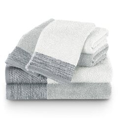 AmeliaHome rätikute komplekt, 6 tk, valge/hall hind ja info | Rätikud, saunalinad | kaup24.ee
