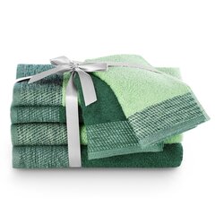 AmeliaHome rätikute komplekt, 6 tk, roheline/heleroheline värv hind ja info | Rätikud, saunalinad | kaup24.ee