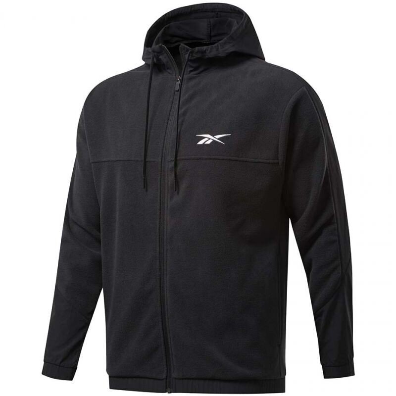 Meeste dressipluus Reebok Workout Ready Fleece Full Zip M FS8450, must цена и информация | Meeste pusad | kaup24.ee