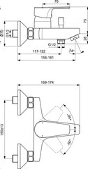 Vanni- ja dušisegisti Ideal Standard CERAFINE D, kroom BC692AA цена и информация | Смесители | kaup24.ee