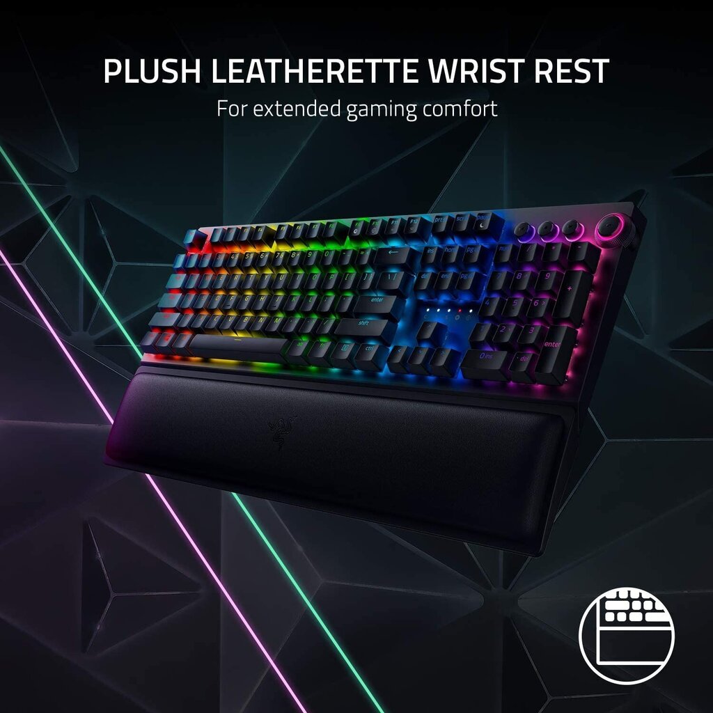 Mehaaniline klaviatuur Razer BlackWidow V3 Pro, Green Switch, US, must цена и информация | Klaviatuurid | kaup24.ee