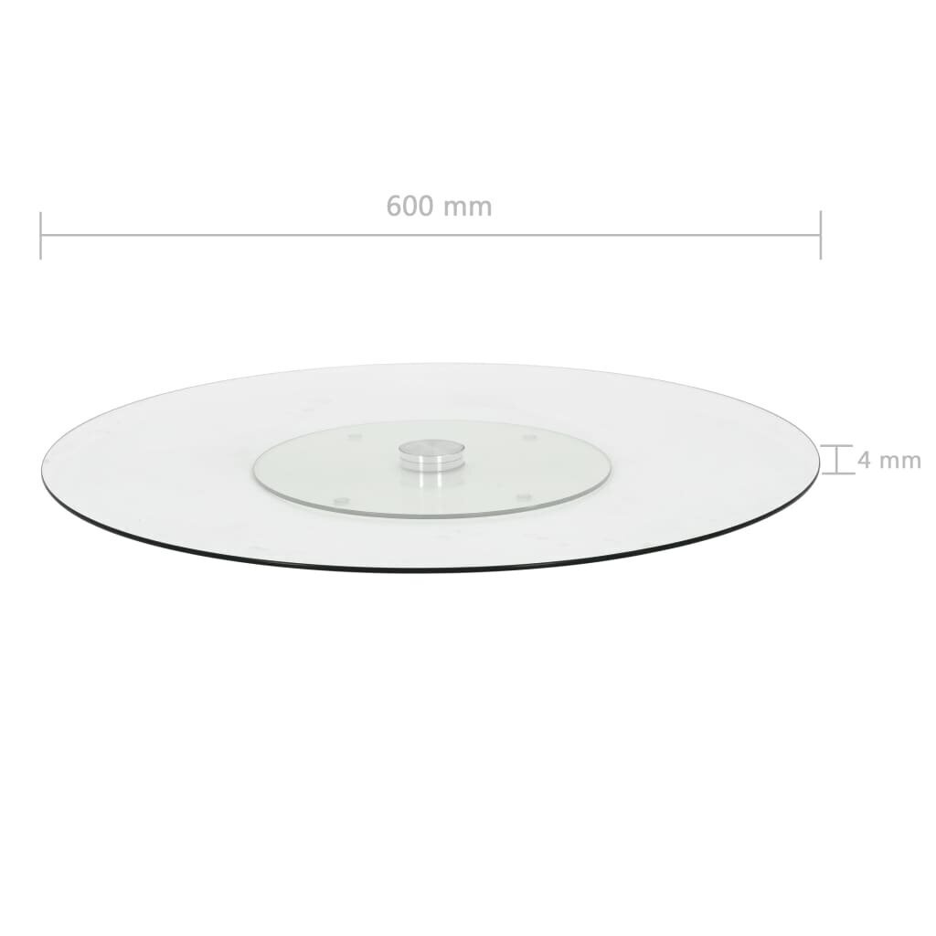 vidaXL pöörlev serveerimisplaat, läbipaistev, 60 cm, karastatud klaas hind ja info | Lauanõud ja kööginõud | kaup24.ee