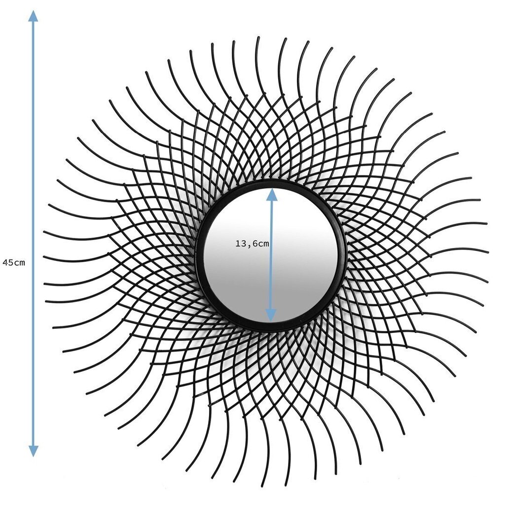 Peegel Homede Tomas, 45x45 cm, must hind ja info | Peeglid | kaup24.ee