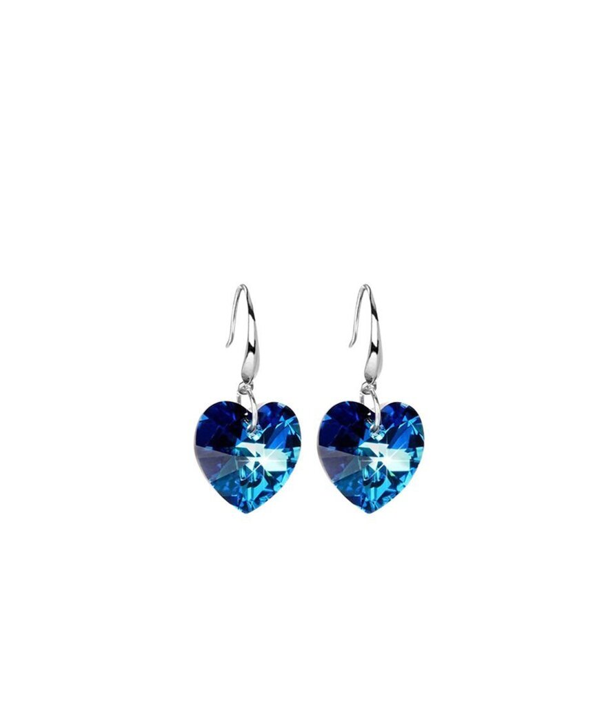 Sinise südamekujulise kristalliga kõrvarõngad hind ja info | Kõrvarõngad | kaup24.ee