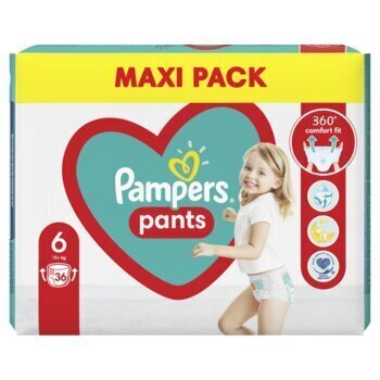 Mähkmed-püksid Pampers Pants Maxi Pack suurus 6 15+ kg, 36 tk. hind ja info | Mähkmed | kaup24.ee