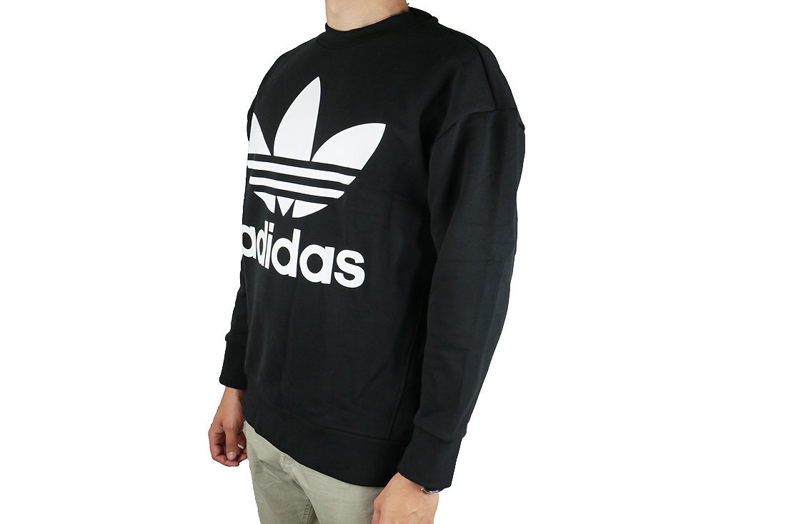 Meeste dressipluus Adidas Trefoil Over Crew CW1236, must hind ja info | Meeste pusad | kaup24.ee