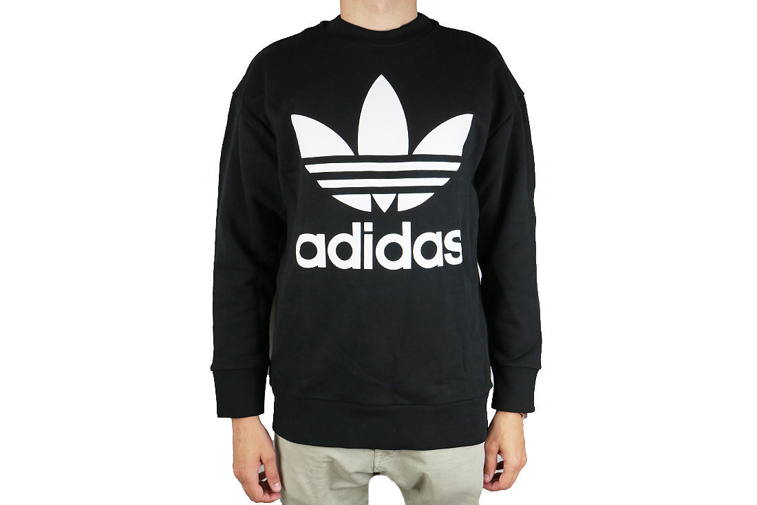 Meeste dressipluus Adidas Trefoil Over Crew CW1236, must цена и информация | Meeste pusad | kaup24.ee