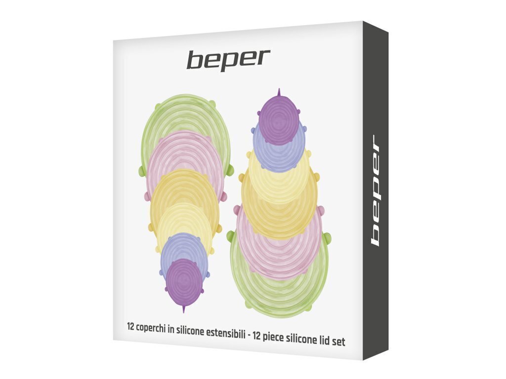 Korduvkasutatavate silikoonkaante komplekt Beper C102COC101, 12 tk hind ja info | Toidu säilitusnõud | kaup24.ee