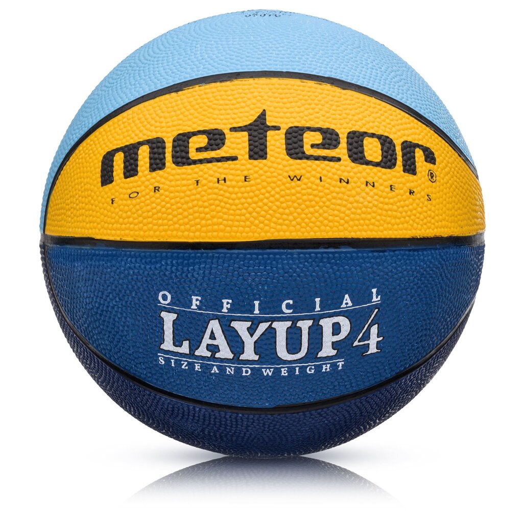 Korvpallipall Meteor LAYUP #4 sinine/kollane/roheline hind ja info | Korvpallid | kaup24.ee