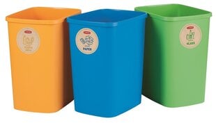 Комплект мусорников, без крышки Deco Flip Bin 3x25L синий / зеленый / желтый цена и информация | Мусорные баки | kaup24.ee