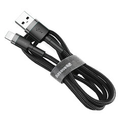 Baseus CALKLF-BG1 kohvik USB Lightning kaabel 2,4A / 1m must hind ja info | Mobiiltelefonide kaablid | kaup24.ee