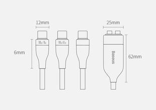 Кабель Baseus USB Type C - USB Type C (5 A - 100 W / 65 W / 18 W) 1,5 m CA1T2-C01 цена и информация | Кабели для телефонов | kaup24.ee