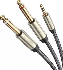 UGREEN AV126 Cable TRS 3.5 mm to 2x TS - 1m (grey) цена и информация | Кабели и провода | kaup24.ee