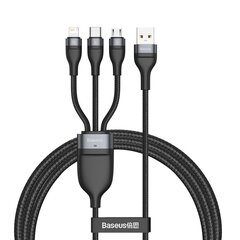 Кабель Baseus USB - Lightning / USB Type C / micro USB (5 A - 40 W / 480 Mbps) 1,2 mCA1T3-G1 цена и информация | Borofone 43757-uniw | kaup24.ee