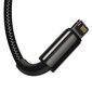 USB cable 3in1 Baseus Tungsten Gold, USB to micro USB / USB-C / Lightning, 3.5A, 1.5m (black) цена и информация | Mobiiltelefonide kaablid | kaup24.ee