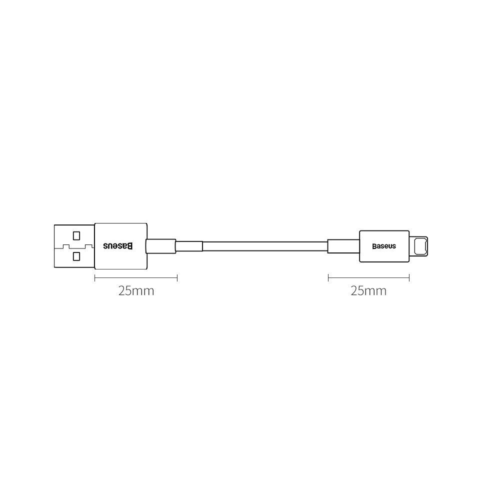 Baseus Superior Series Cable USB to Lightning, 2.4A, 1m (white) hind ja info | Mobiiltelefonide kaablid | kaup24.ee