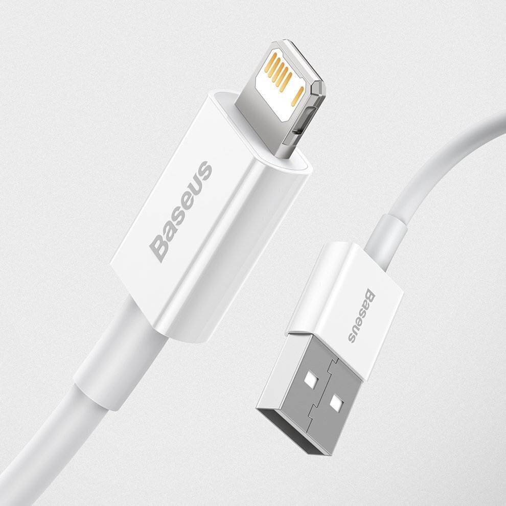 Baseus CALYS -C02 Superior kaabel USB - Lightning 2,4A / 2 m valge цена и информация | Mobiiltelefonide kaablid | kaup24.ee